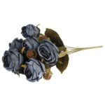 BUKIET 9 RÓŻ Z DODATKAMI 40 CM KOLOR NIEBIESKI - obrazek 3