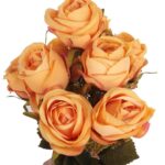 BUKIET 9 RÓŻ Z DODATKAMI 40 CM KOLOR POMARAŃCZOWY - obrazek 2