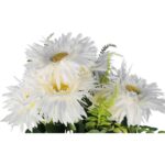 BUKIET 9 ASTRÓW Z PAPROTKAMI 42 CM KOLOR BIAŁY - obrazek 2