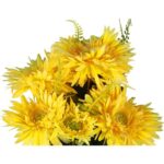 BUKIET 9 ASTRÓW Z PAPROTKAMI 42 CM KOLOR ŻÓŁTY - obrazek 2