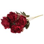 BUKIET 7 ROZWINIĘTYCH RÓŻ Z DODATKAMI 45 CM KOLOR CZERWONY - obrazek 3