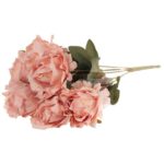 BUKIET 7 ROZWINIĘTYCH RÓŻ Z DODATKAMI 45 CM KOLOR JASNO ŁOSOSIOWY - obrazek 3