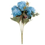 BUKIET 7 ROZWINIĘTYCH RÓŻ Z DODATKAMI 45 CM KOLOR NIEBIESKI