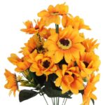 BUKIET 18 SŁONECZNIKÓW Z DODATKAMI 42 CM KOLOR ŻÓŁTY - obrazek 2