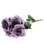 BUKIET 7 ROZWINIĘTYCH RÓŻ 42 CM KOLOR FIOLETOWY - obrazek 3