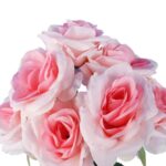 BUKIET 7 ROZWINIĘTYCH RÓŻ 42 CM KOLOR JASNO RÓŻOWY - obrazek 2