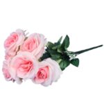 BUKIET 7 ROZWINIĘTYCH RÓŻ 42 CM KOLOR JASNO RÓŻOWY - obrazek 3