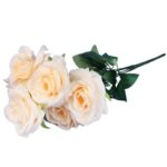 BUKIET 7 ROZWINIĘTYCH RÓŻ 42 CM KOLOR KREMOWY - obrazek 3