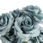 BUKIET 7 ROZWINIĘTYCH RÓŻ 42 CM KOLOR NIEBIESKI - obrazek 2