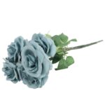 BUKIET 7 ROZWINIĘTYCH RÓŻ 42 CM KOLOR NIEBIESKI - obrazek 3