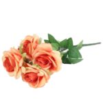 BUKIET 7 ROZWINIĘTYCH RÓŻ 42 CM KOLOR POMARAŃCZOWY - obrazek 3