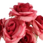 BUKIET 7 ROZWINIĘTYCH RÓŻ 42 CM KOLOR RÓŻOWY - obrazek 2