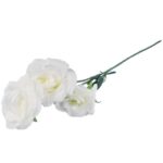 GAŁĄZKA 3 ROZWINIĘTYCH RÓŻ 68 cm KOLOR BIAŁY - obrazek 3