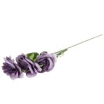 GAŁĄZKA 3 ROZWINIĘTYCH RÓŻ 68 cm KOLOR FIOLETOWY - obrazek 3