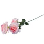 GAŁĄZKA 3 ROZWINIĘTYCH RÓŻ 68 cm KOLOR JASNO RÓŻOWY - obrazek 3