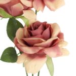 GAŁĄZKA 3 ROZWINIĘTYCH RÓŻ 68 cm KOLOR ŁOSOSIOWY - obrazek 2