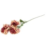 GAŁĄZKA 3 ROZWINIĘTYCH RÓŻ 68 cm KOLOR ŁOSOSIOWY - obrazek 3