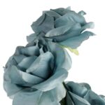 GAŁĄZKA 3 ROZWINIĘTYCH RÓŻ 68 cm KOLOR NIEBIESKI - obrazek 2