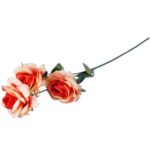 GAŁĄZKA 3 ROZWINIĘTYCH RÓŻ 68 cm KOLOR POMARAŃCZOWY - obrazek 3