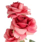 GAŁĄZKA 3 ROZWINIĘTYCH RÓŻ 68 cm KOLOR RÓŻOWY - obrazek 2