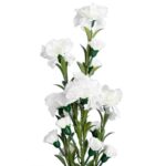 GAŁĄZKA Z BIAŁYMI SZTUCZNYMI GOŹDZIKAMI - 15 KWIATÓW, WYSOKOŚĆ 86 CM - obrazek 2