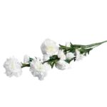 GAŁĄZKA Z BIAŁYMI SZTUCZNYMI GOŹDZIKAMI - 15 KWIATÓW, WYSOKOŚĆ 86 CM - obrazek 3