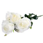 Biały Bukiet Sztucznych Róż o Wysokości 50cm - Wysoka Jakość, Realistyczny Wygląd - obrazek 3