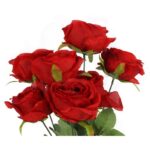 Czerwony Bukiet Sztucznych Róż Wysokiej Jakości - 7 sztuk, 50cm - obrazek 2