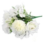 Bukiet 6 kwiatów mix z czosnkiem 32cm biały - obrazek 3