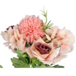 Bukiet 6 kwiatów mix z czosnkiem 32cm łososiowy - obrazek 2