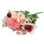 Bukiet 6 kwiatów mix z czosnkiem 32cm łososiowy - obrazek 3