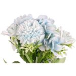 Bukiet 7 mieszanych kwiatów sztucznych z czosnkiem 32cm w kolorze niebieskim - obrazek 2