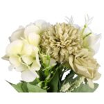 Bukiet Sztucznych Kwiatów z Czosnkiem - Mix 7 Gatunków, 32cm, Kolor Zielony - obrazek 2