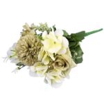 Bukiet Sztucznych Kwiatów z Czosnkiem - Mix 7 Gatunków, 32cm, Kolor Zielony - obrazek 3