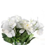 Biały Bukiet Sztucznych Kwiatów 7 Elementów, 32 cm - obrazek 2