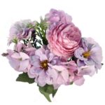 Bukiet Sztucznych Kwiatów Hortensja 7 Sztuk, 32cm, Kolor Fioletowy - obrazek 3