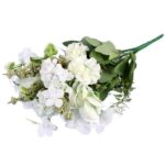 BUKIET MIESZANY 6 GAŁĄZEK Z HORTENSJĄ KOLOR BIAŁY - obrazek 3