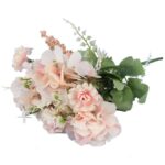 BUKIET MIESZANY 6 GAŁĄZEK Z HORTENSJĄ KOLOR POMARAŃCZOWY - obrazek 3