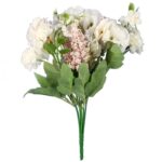 BUKIET MIESZANY 6 GAŁĄZEK Z HORTENSJĄ KOLOR SZARY