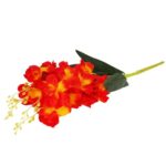 Sztuczne Storczyki w Kolorze Pomarańczowy - Bukiet 5 Sztuk, Wysokość 58cm - obrazek 3