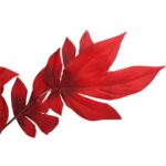 LIŚĆ GAŁĄZKA POTRÓJNA CZERWONA 95CM - obrazek 2