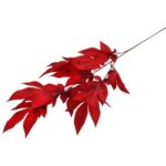 LIŚĆ GAŁĄZKA POTRÓJNA CZERWONA 95CM - obrazek 3