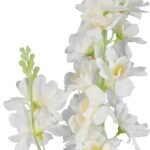 Ostróżka Dekoracyjna Biała na Gałązce - Podwójna, Realistyczna, 87cm - obrazek 2