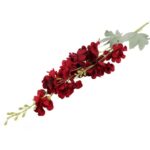 Gałązka Dekoracyjna Bordowa Ostróżka Podwójna o Wysokości 87 cm - obrazek 3