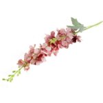 Gałązka dekoracyjna z dwoma kwiatami ostróżki w kolorze pudrowego różu - obrazek 3