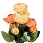 Wysokiej Jakości Bukiet 5 Sztucznych Piwonii w Kolorze Żółtym - obrazek 2