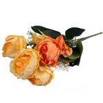 Wysokiej Jakości Bukiet 5 Sztucznych Piwonii w Kolorze Żółtym - obrazek 3