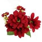 Bukiet 7 margaretek 36cm kolor bordowy - obrazek 3