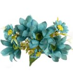 Bukiet 7 margaretek 36cm kolor niebieski - obrazek 3