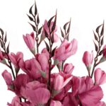 Sztuczny Bukiet 5 Gladioli w Pudrowym Różu - Wysoka Jakość 65 cm - obrazek 2